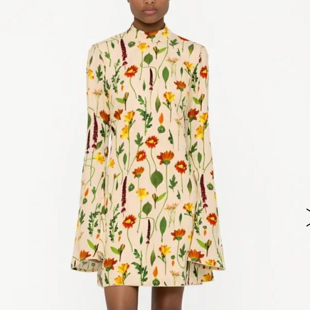 Nwt Agua By Agua Bendita Sur Primavera Silk Jacquard Mini Dress Large